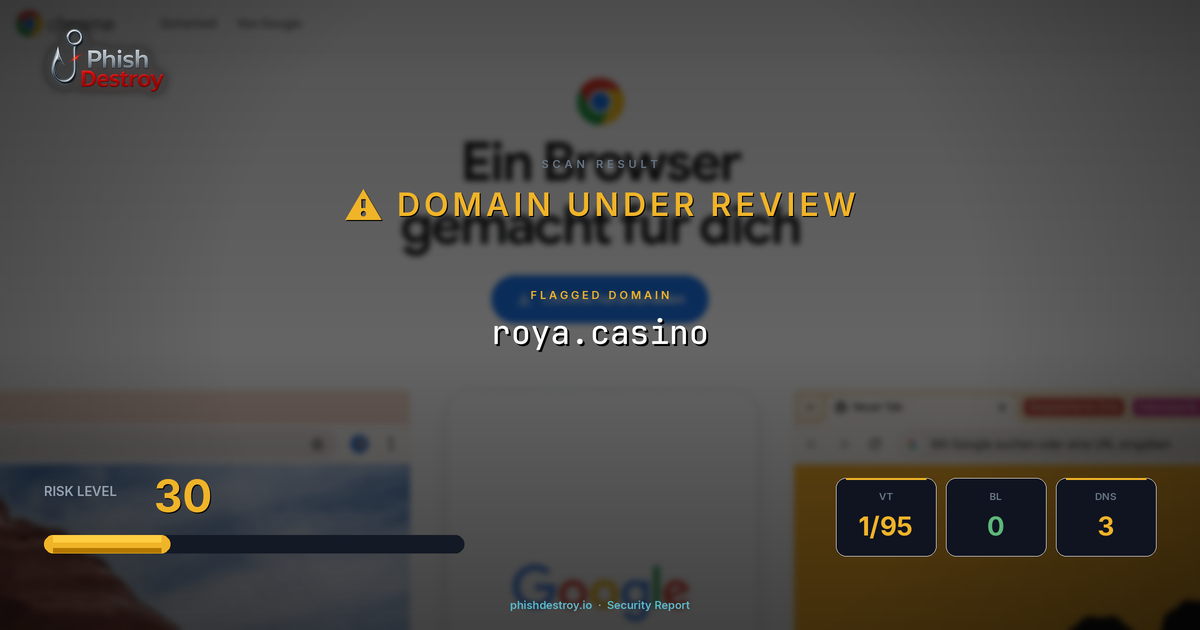 roya.casino phishing report — threat analysis by PhishDestroy