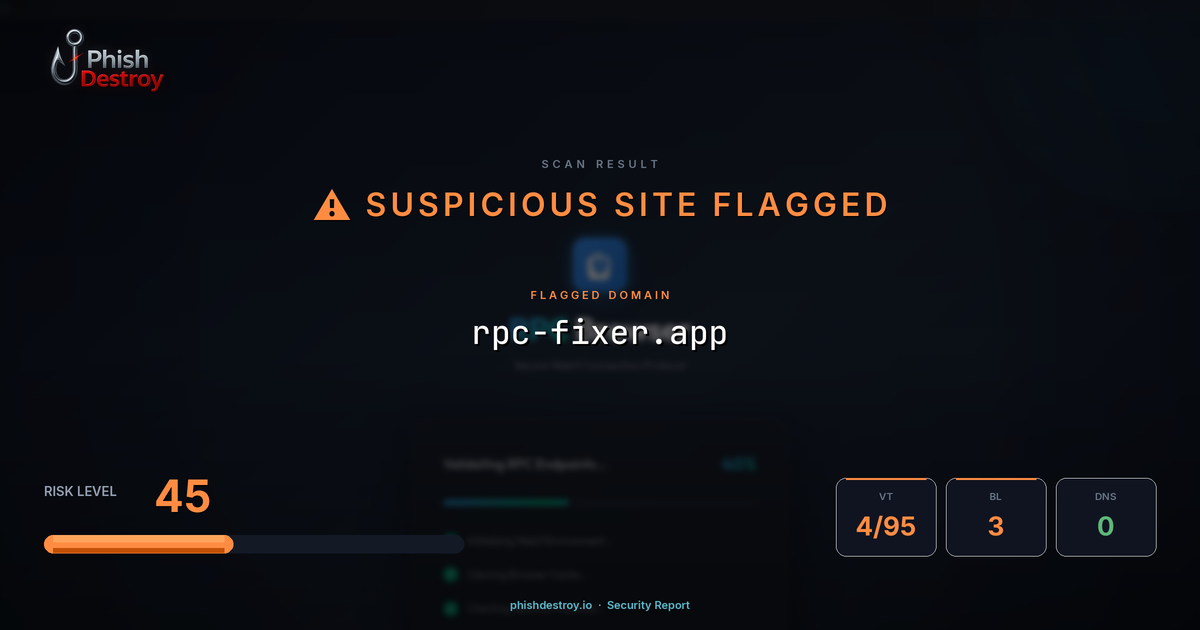 rpc-fixer.app phishing report — threat analysis by PhishDestroy