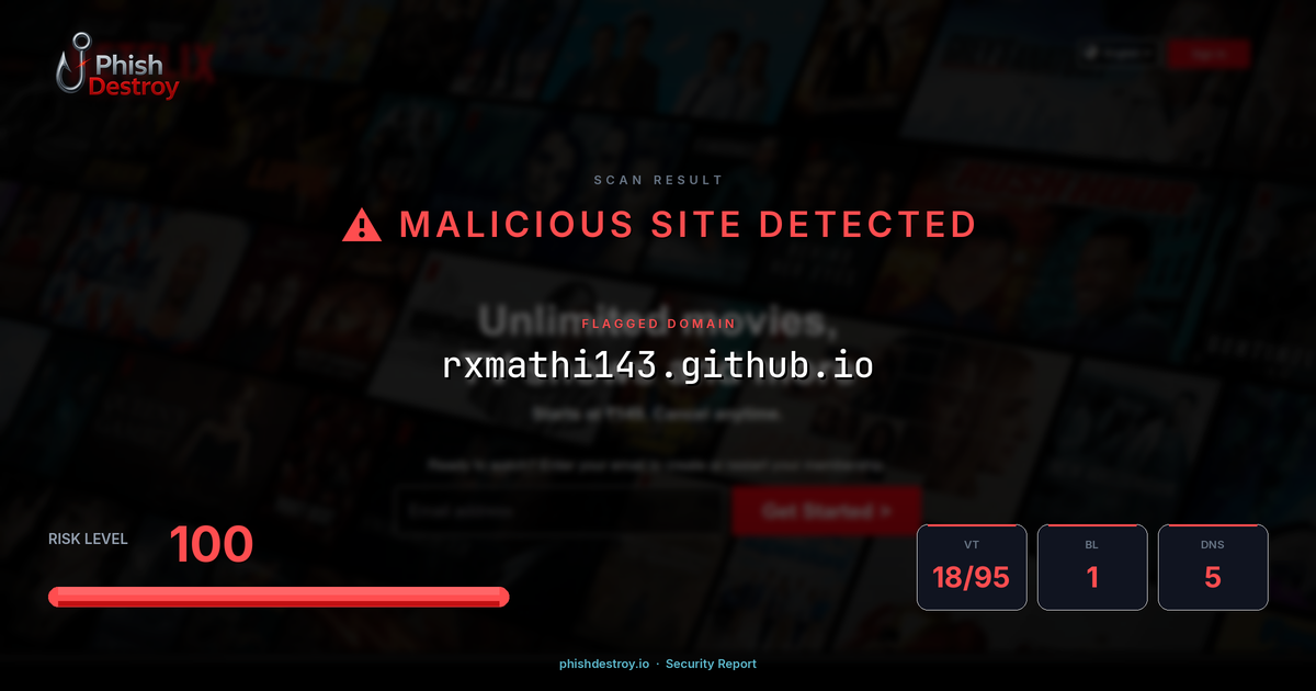 rxmathi143.github.io phishing report — threat analysis by PhishDestroy