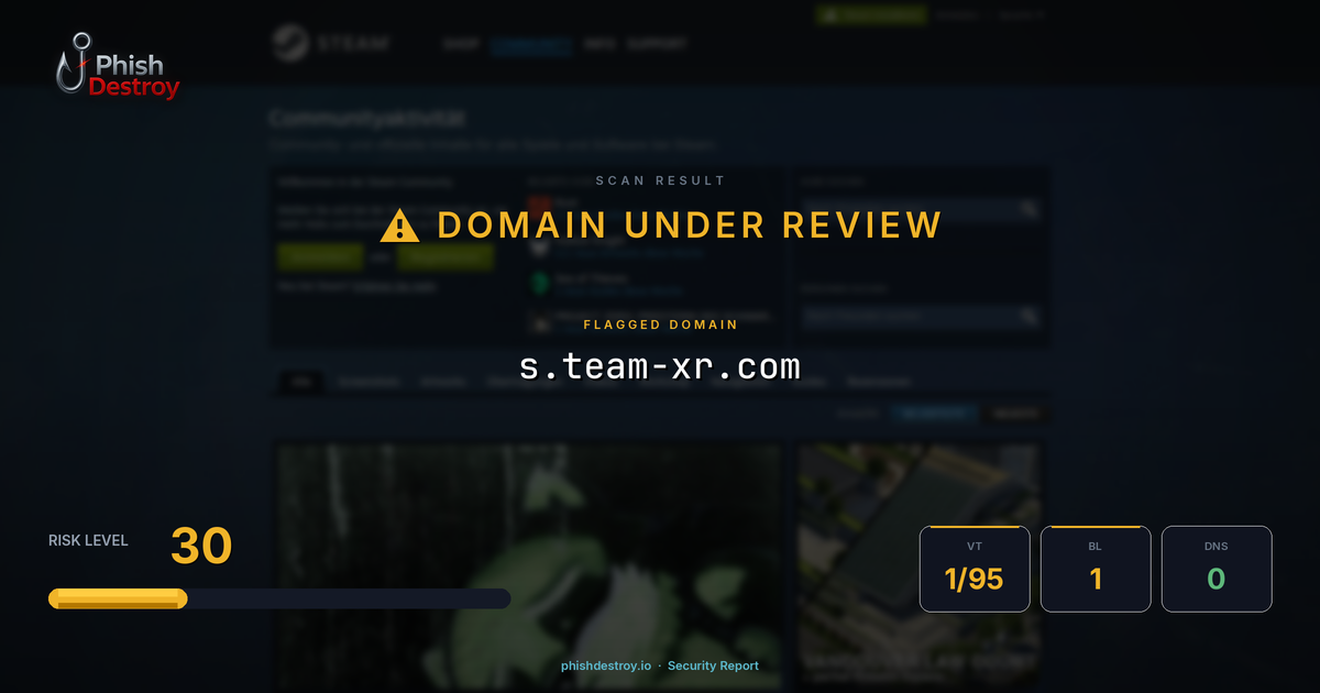 s.team-xr.com phishing report — threat analysis by PhishDestroy