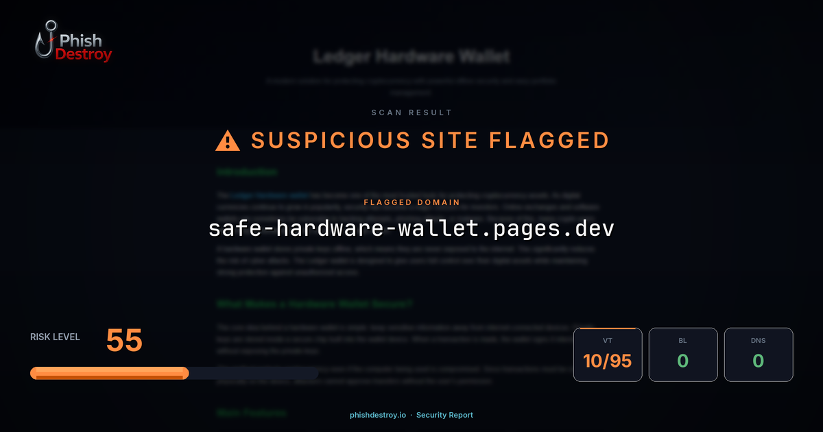 safe-hardware-wallet.pages.dev phishing report — threat analysis by PhishDestroy