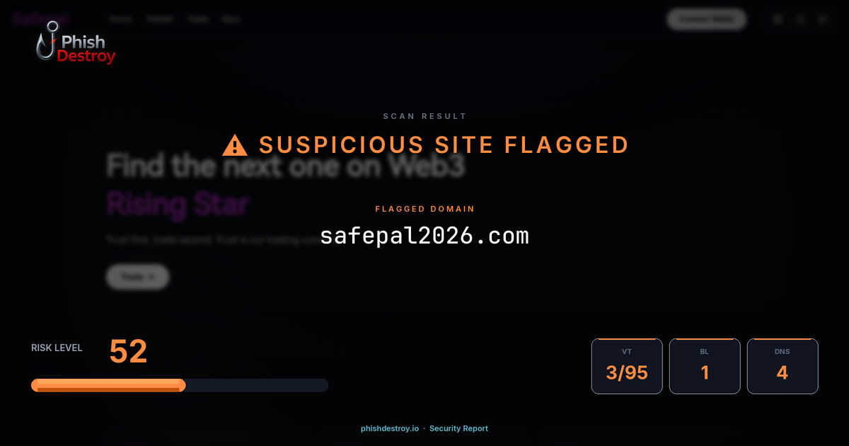 safepal2026.com phishing report — threat analysis by PhishDestroy