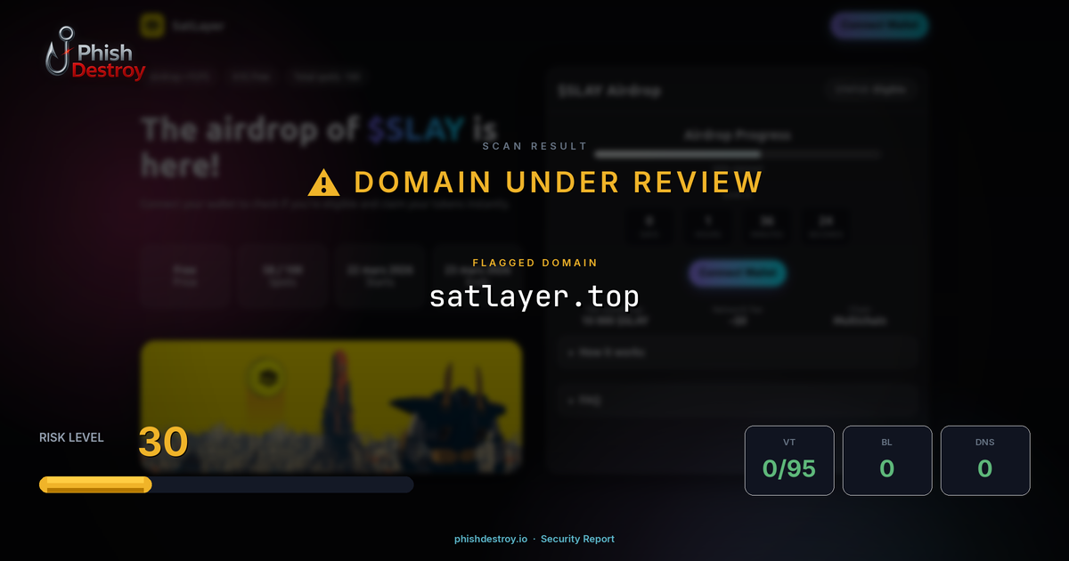 satlayer.top phishing report — threat analysis by PhishDestroy