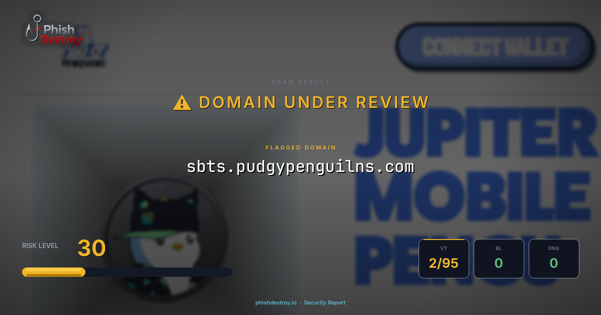 sbts.pudgypenguilns.com phishing report — threat analysis by PhishDestroy