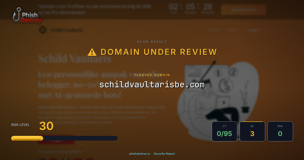 schildvaultarisbe.com phishing report — threat analysis by PhishDestroy