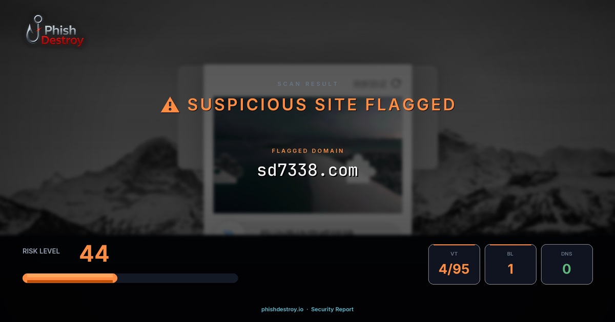 sd7338.com phishing report — threat analysis by PhishDestroy
