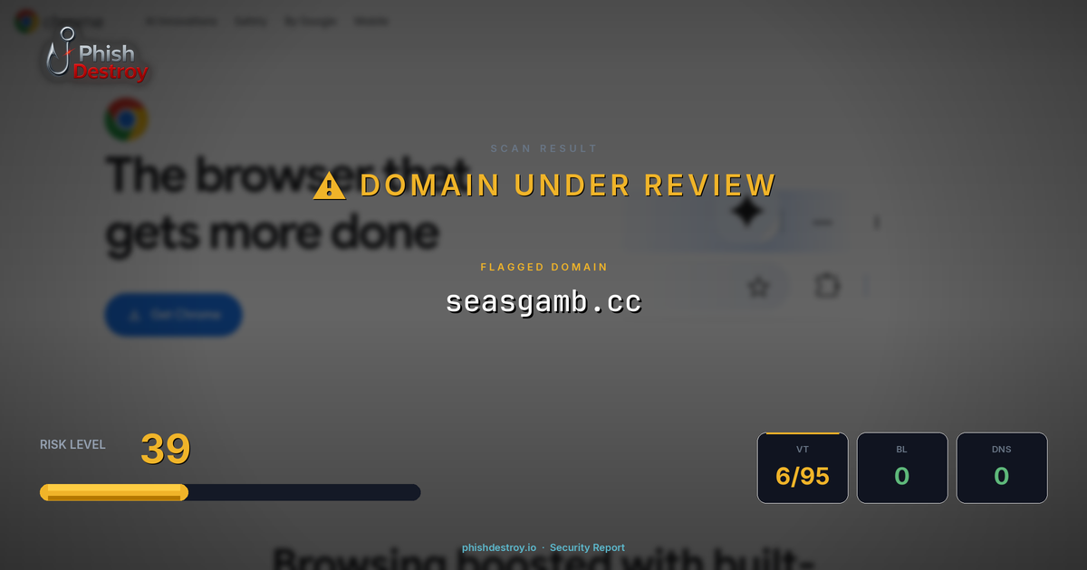 seasgamb.cc phishing report — threat analysis by PhishDestroy