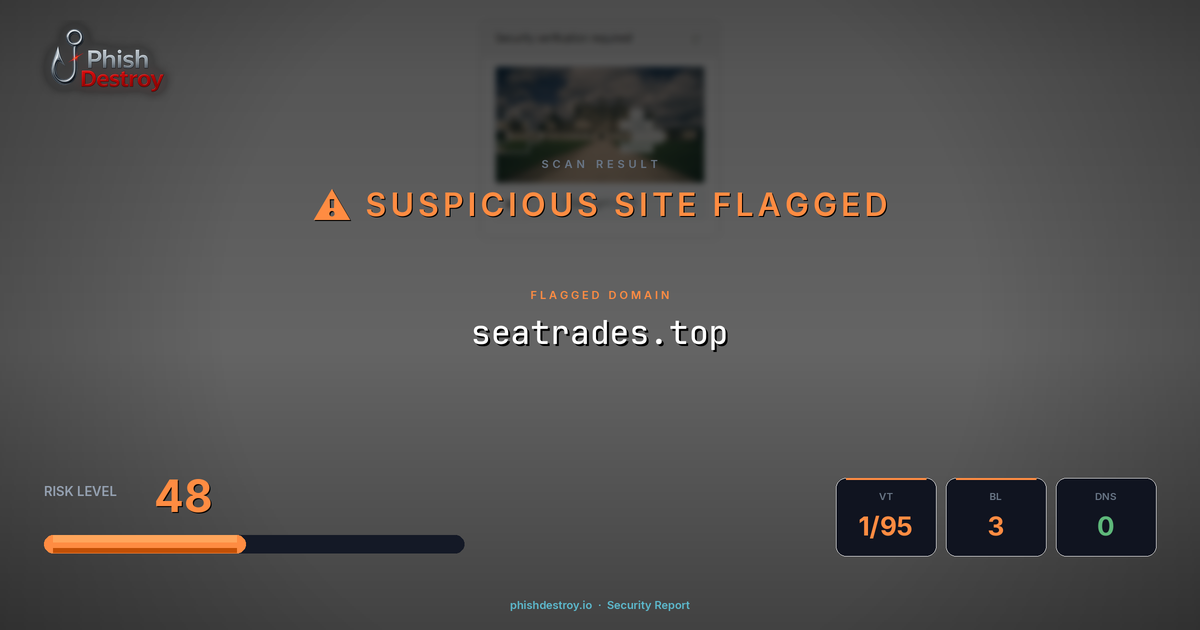 seatrades.top phishing report — threat analysis by PhishDestroy