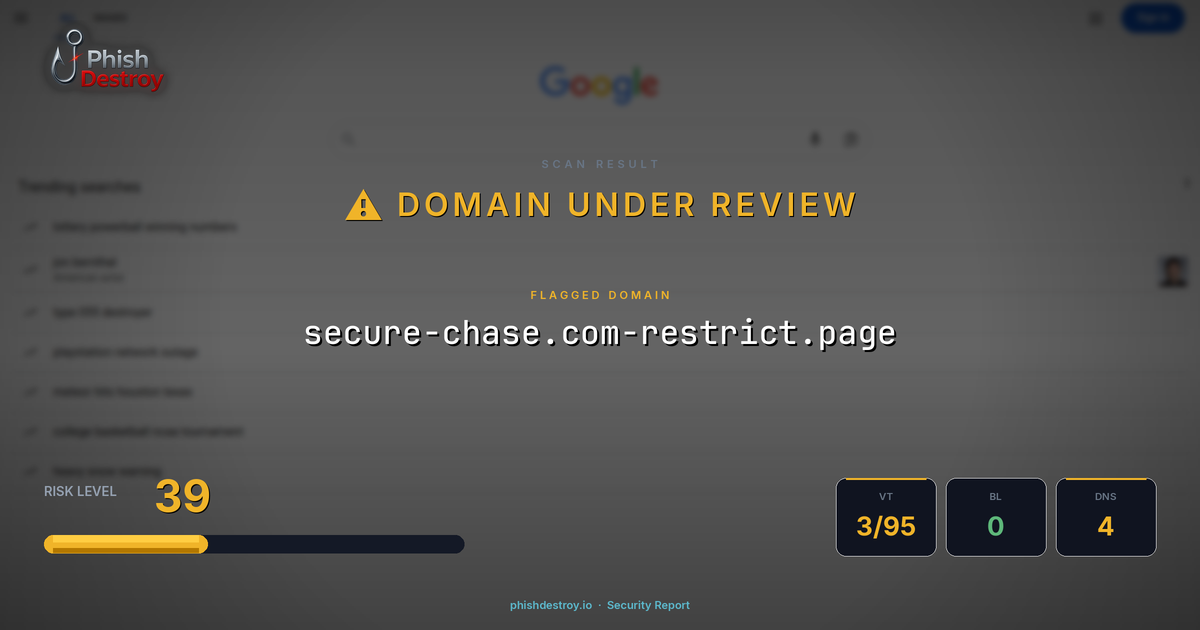 secure-chase.com-restrict.page phishing report — threat analysis by PhishDestroy