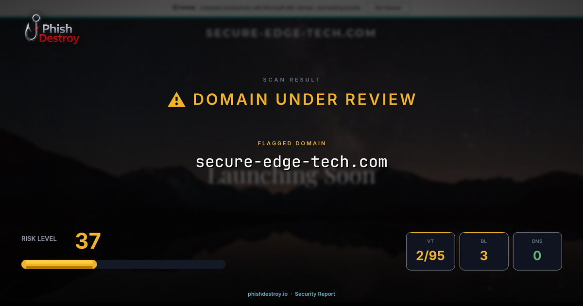 secure-edge-tech.com phishing report — threat analysis by PhishDestroy