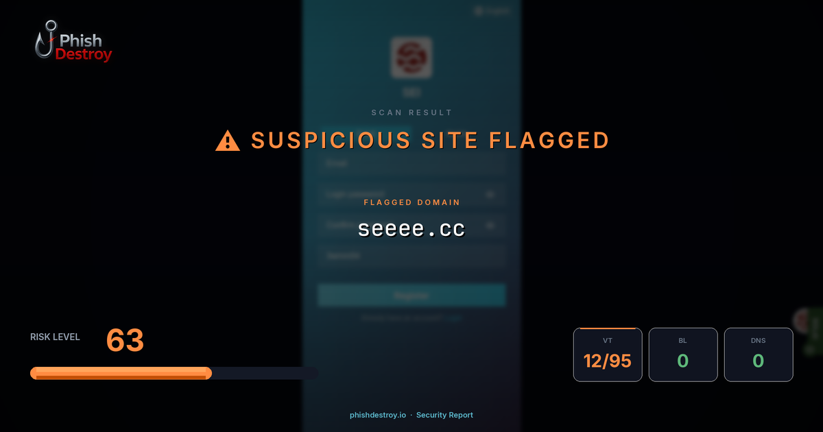 seeee.cc phishing report — threat analysis by PhishDestroy