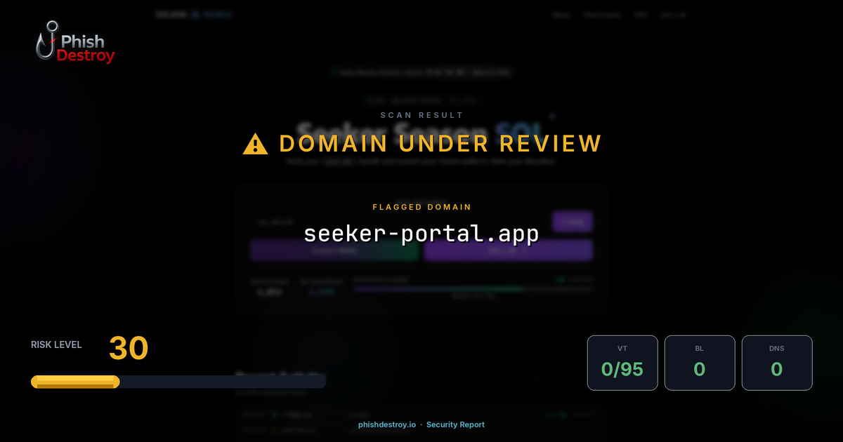 seeker-portal.app phishing report — threat analysis by PhishDestroy