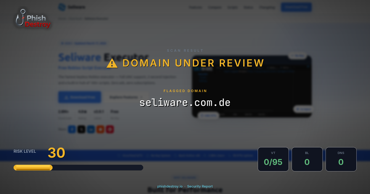 seliware.com.de phishing report — threat analysis by PhishDestroy