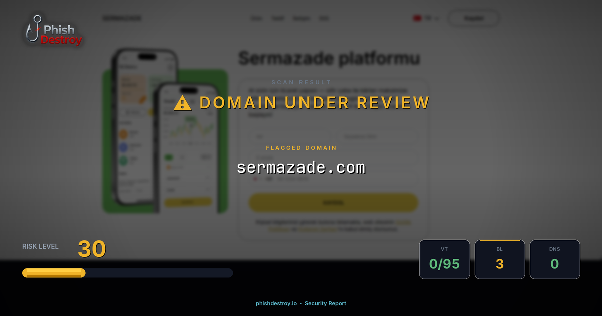 sermazade.com phishing report — threat analysis by PhishDestroy