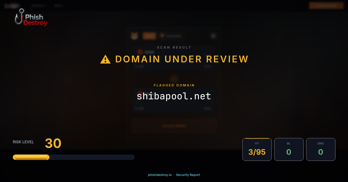 shibapool.net phishing report — threat analysis by PhishDestroy