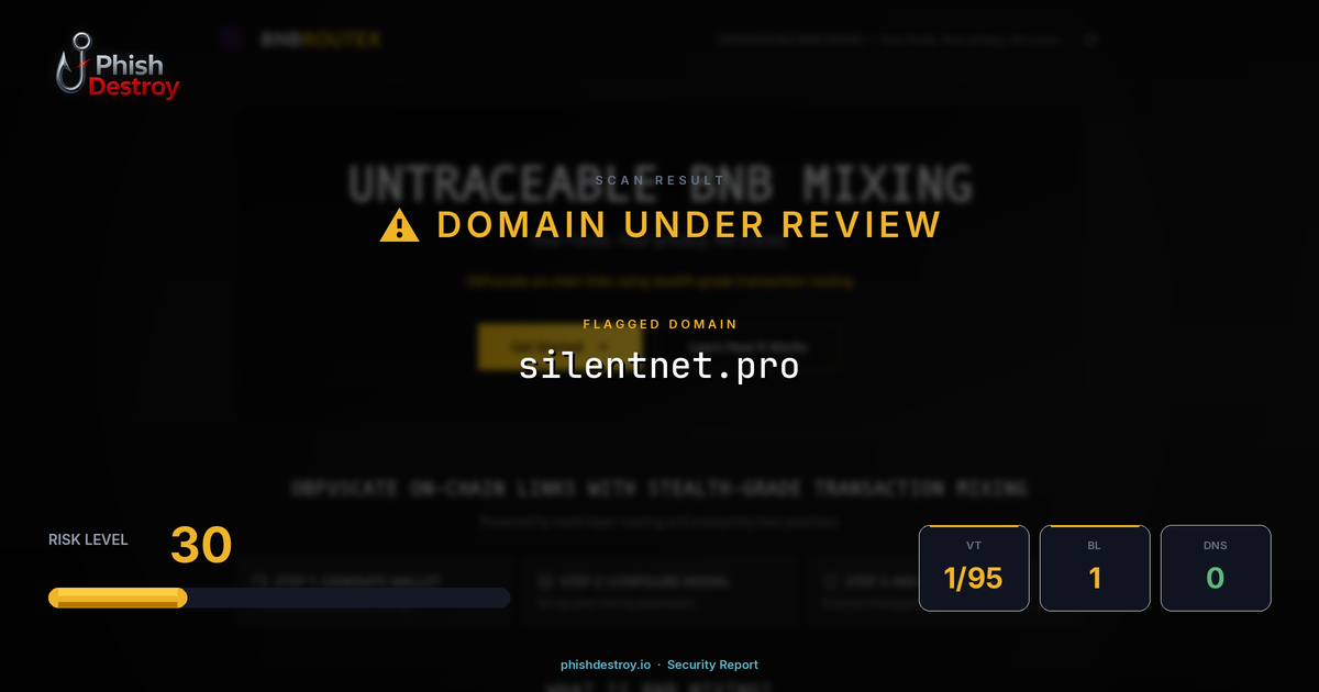 silentnet.pro phishing report — threat analysis by PhishDestroy