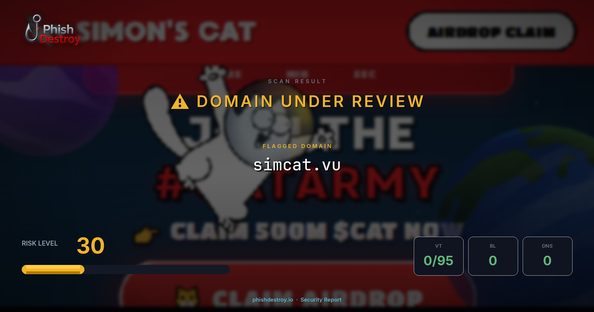 simcat.vu phishing report — threat analysis by PhishDestroy
