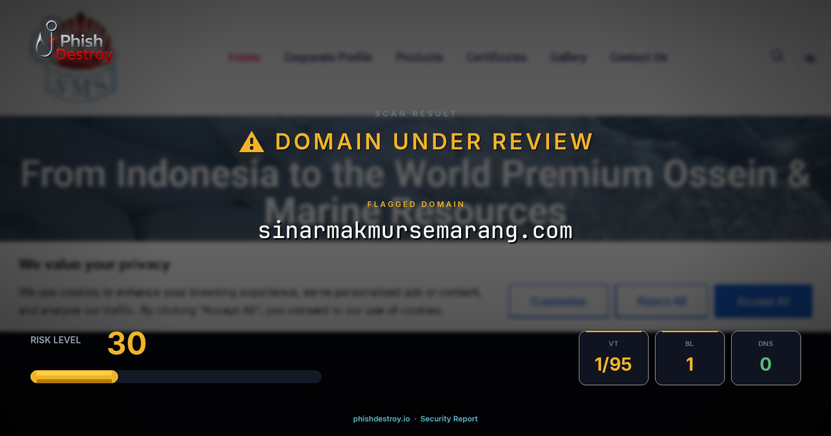 sinarmakmursemarang.com phishing report — threat analysis by PhishDestroy