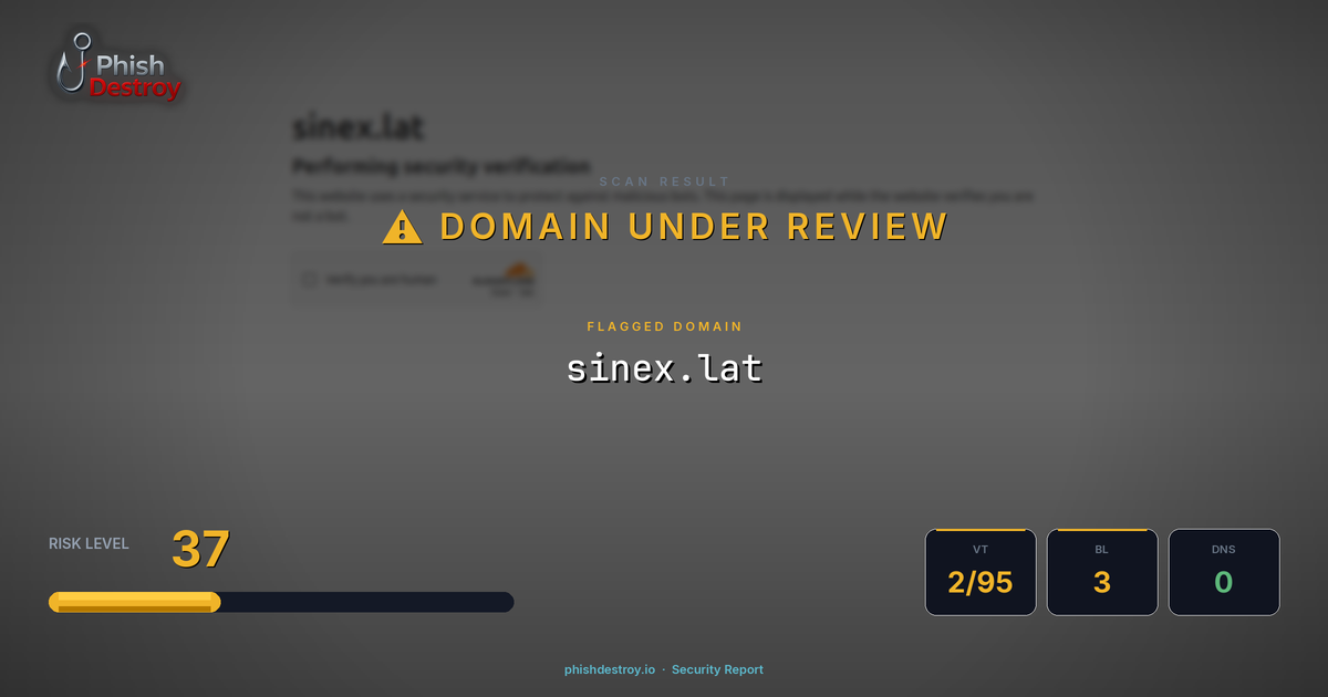 sinex.lat phishing report — threat analysis by PhishDestroy