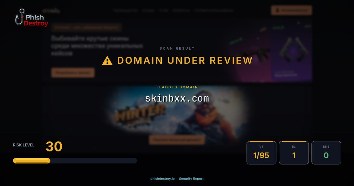 skinbxx.com phishing report — threat analysis by PhishDestroy