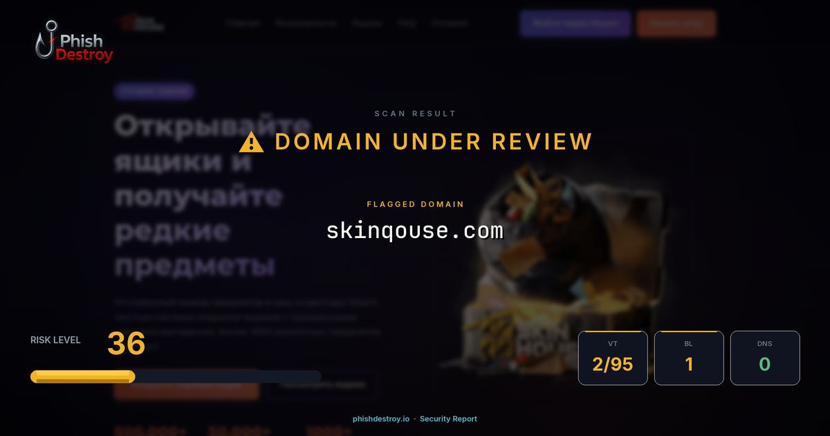 skinqouse.com phishing report — threat analysis by PhishDestroy