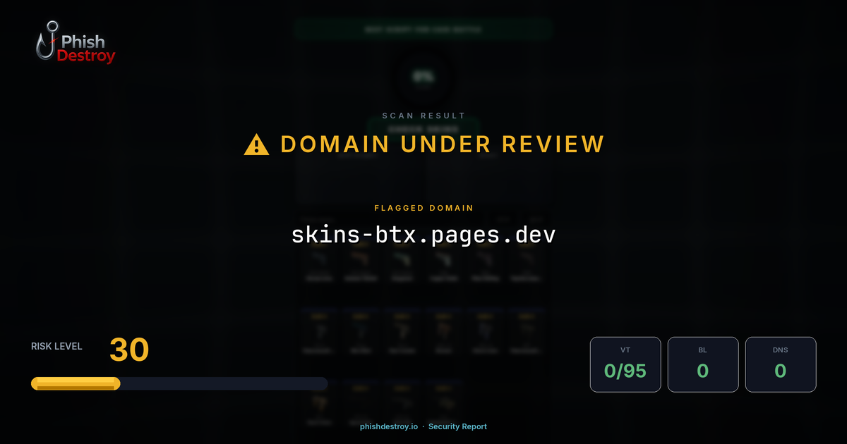 skins-btx.pages.dev phishing report — threat analysis by PhishDestroy