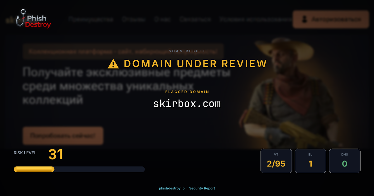 skirbox.com phishing report — threat analysis by PhishDestroy