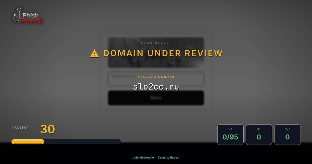 slo2cc.ru phishing report — threat analysis by PhishDestroy