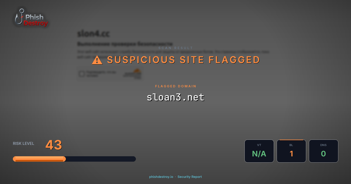 sloan3.net phishing report — threat analysis by PhishDestroy