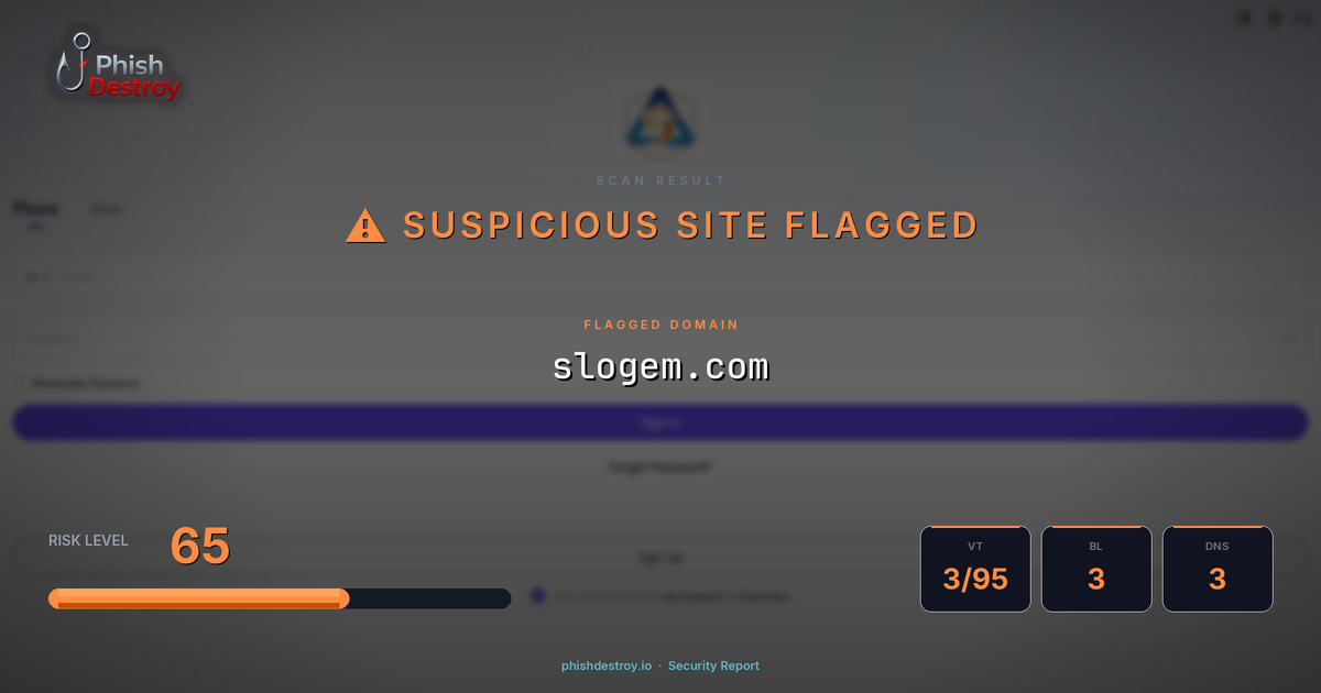 slogem.com phishing report — threat analysis by PhishDestroy
