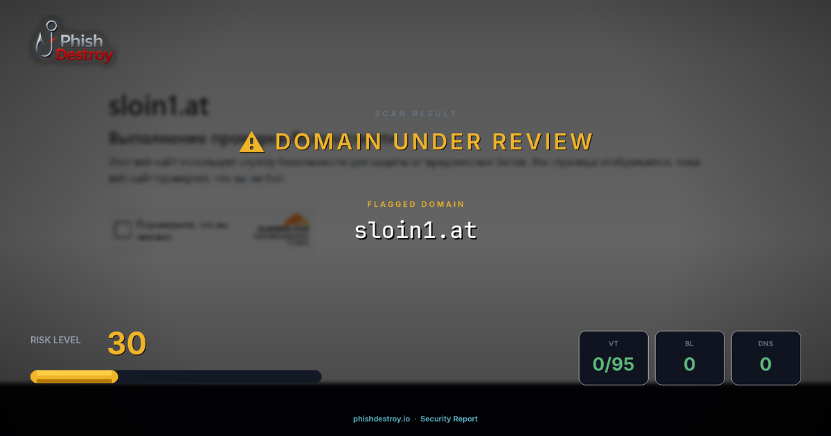 sloin1.at phishing report — threat analysis by PhishDestroy