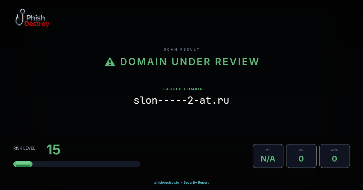 slon------2-at.ru phishing report — threat analysis by PhishDestroy