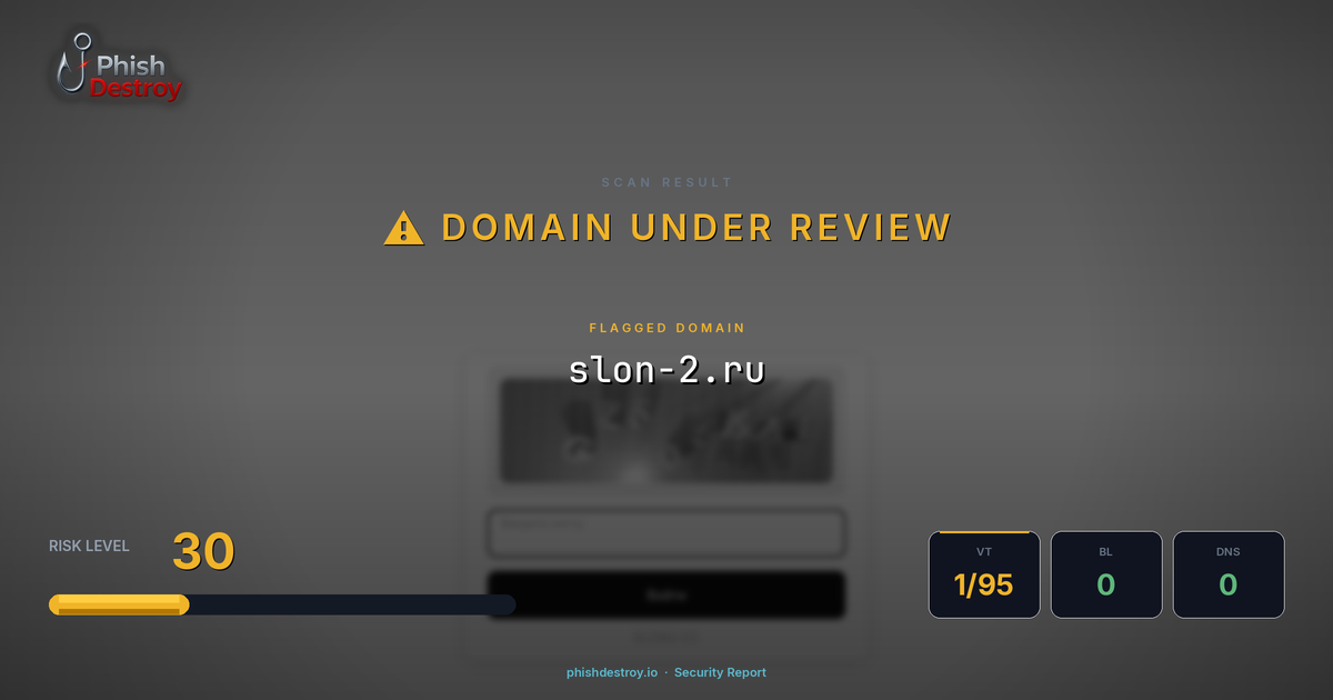 slon--2.ru phishing report — threat analysis by PhishDestroy
