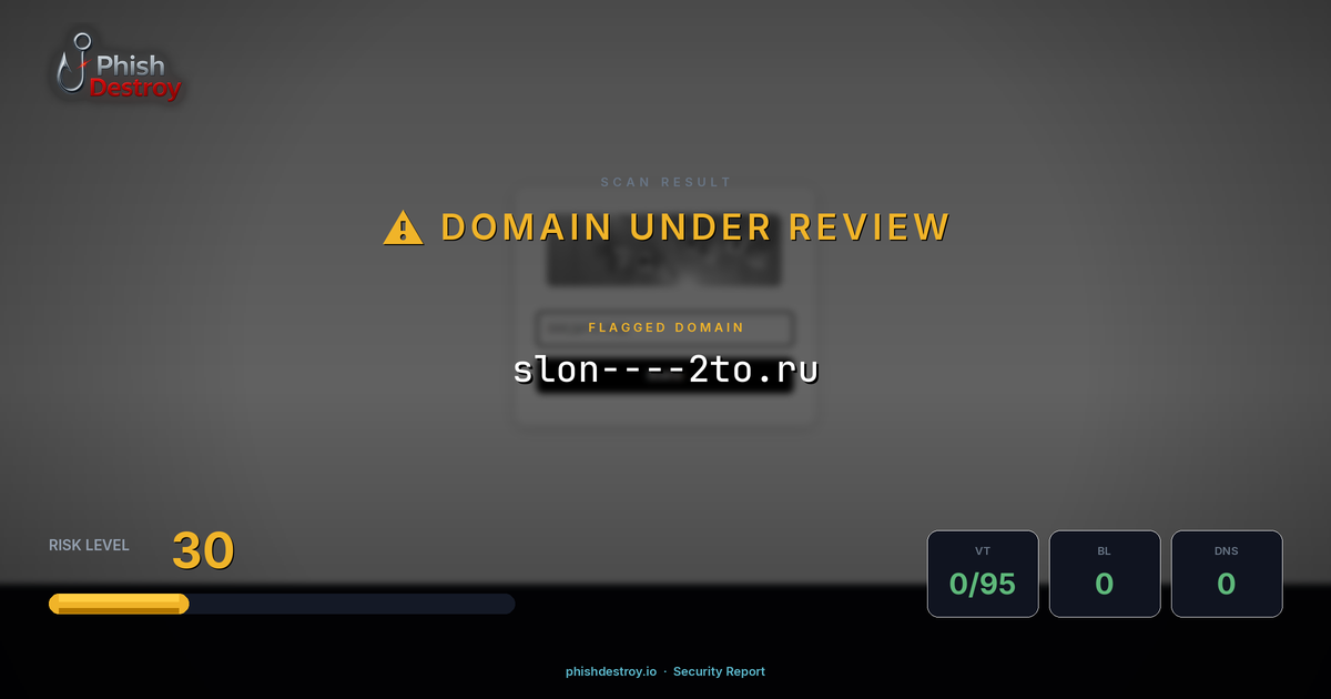 slon----2to.ru phishing report — threat analysis by PhishDestroy