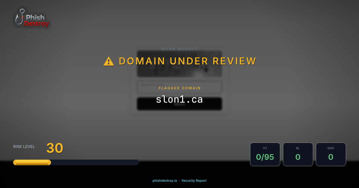 slon1.ca phishing report — threat analysis by PhishDestroy