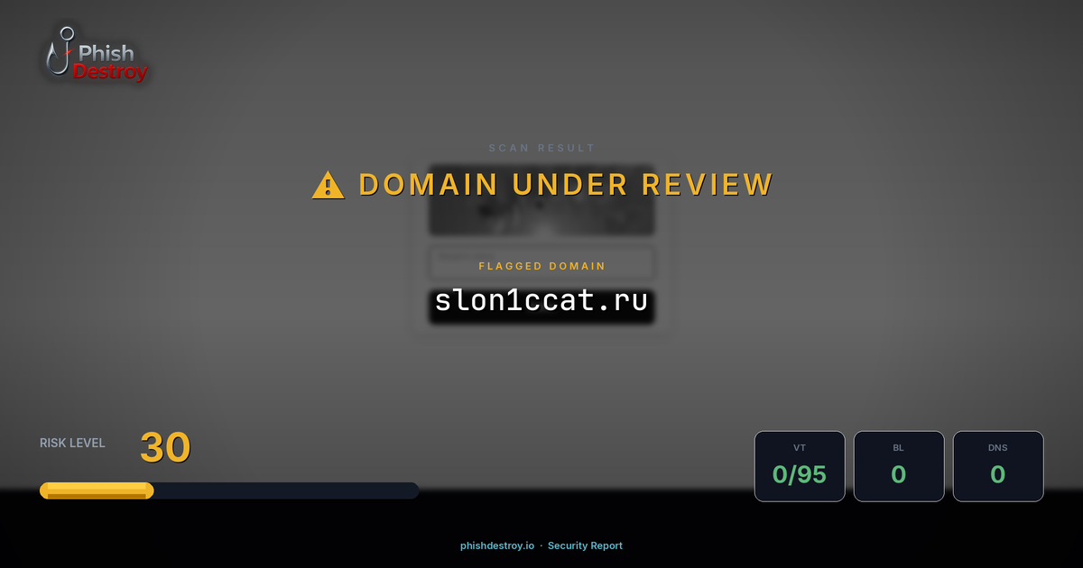 slon1ccat.ru phishing report — threat analysis by PhishDestroy
