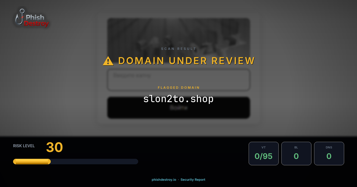 slon2to.shop phishing report — threat analysis by PhishDestroy