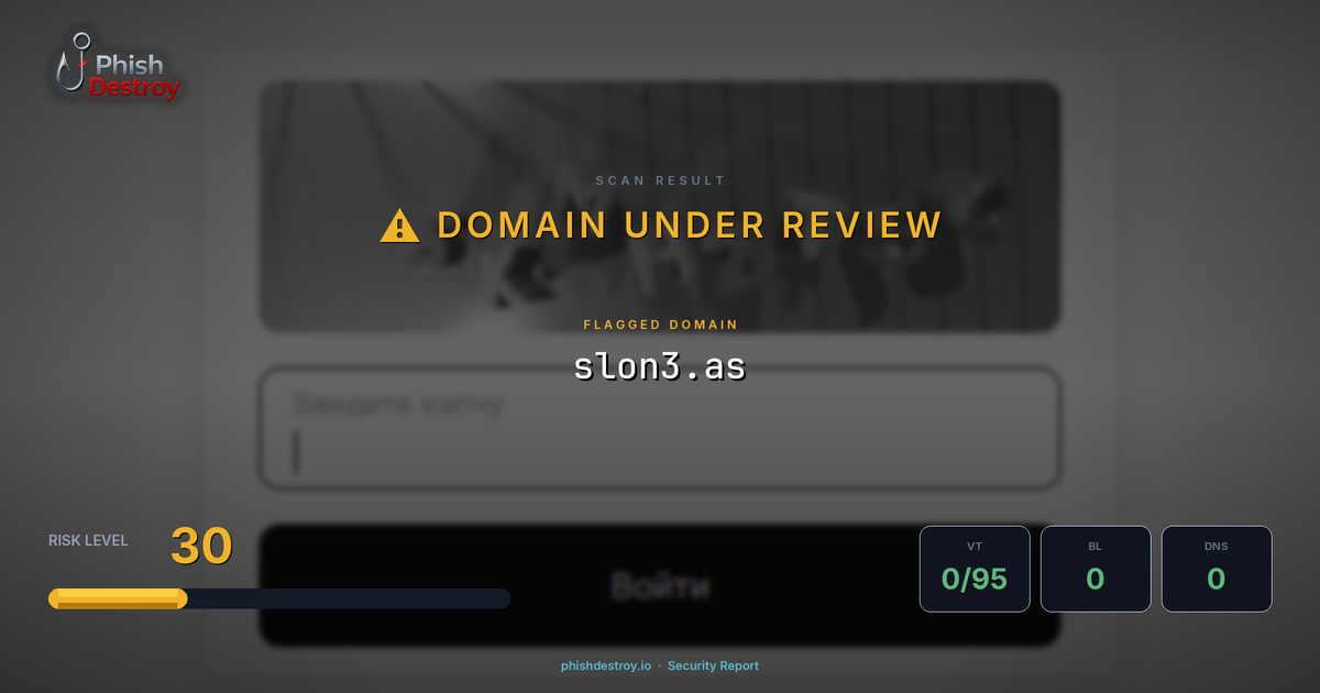 slon3.as phishing report — threat analysis by PhishDestroy