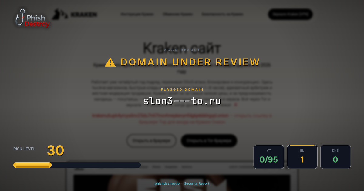 slon3---to.ru phishing report — threat analysis by PhishDestroy