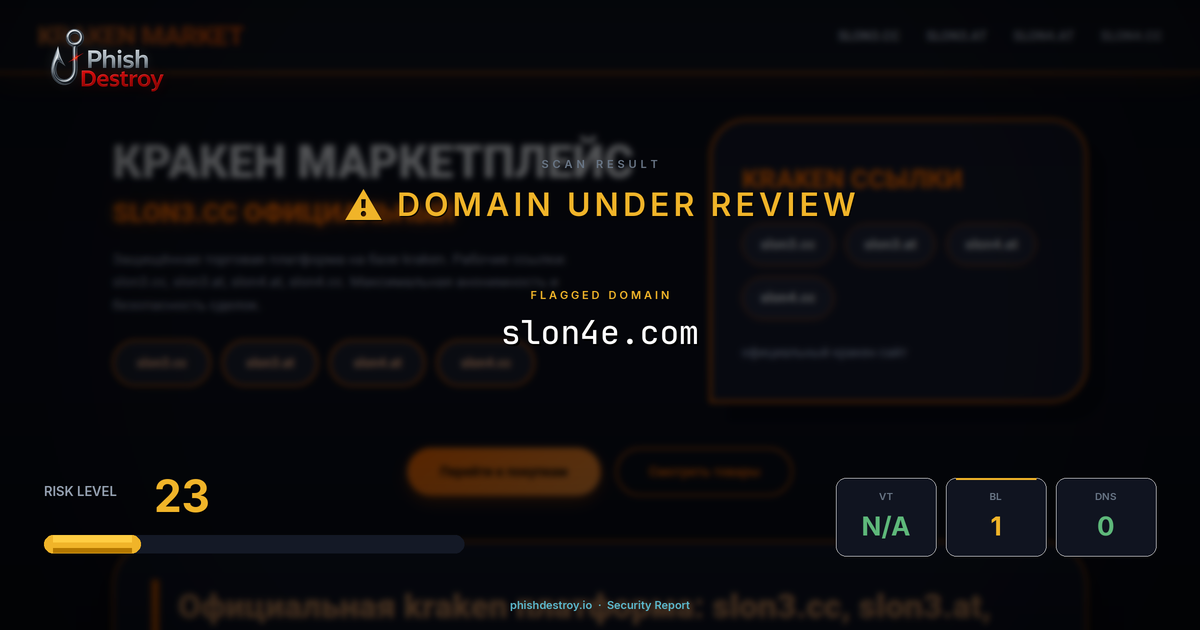 slon4e.com phishing report — threat analysis by PhishDestroy