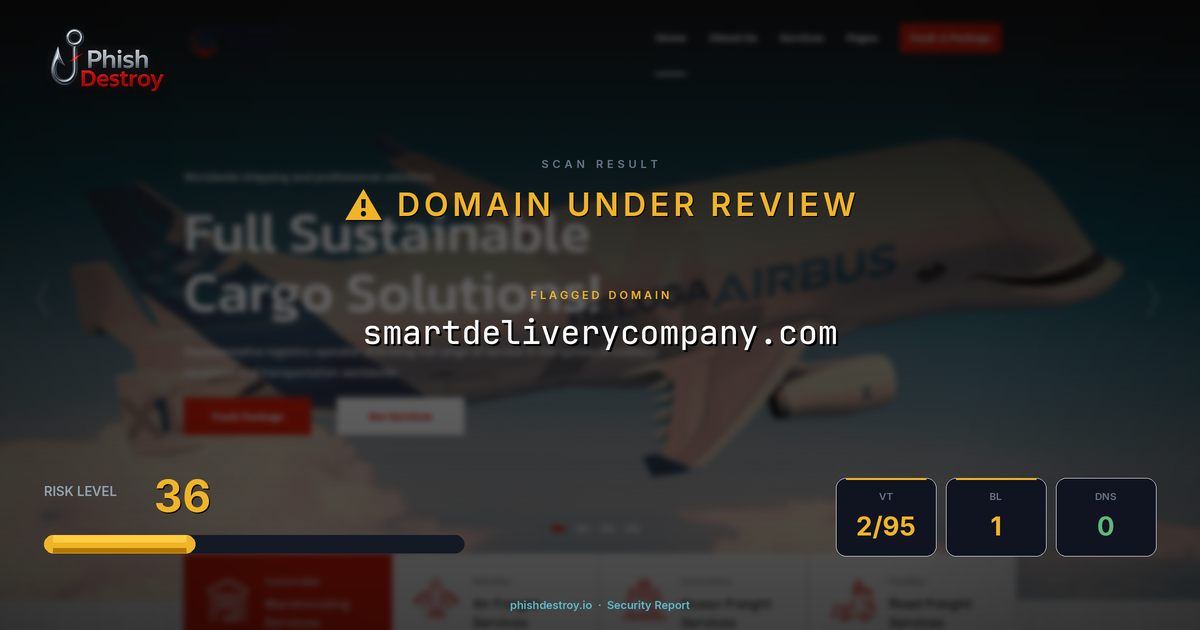 smartdeliverycompany.com phishing report — threat analysis by PhishDestroy