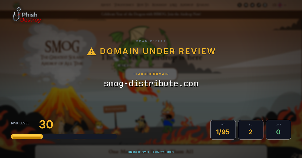smog-distribute.com phishing report — threat analysis by PhishDestroy