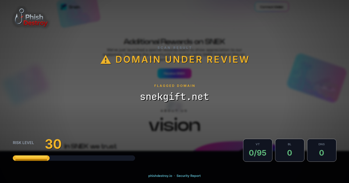 snekgift.net phishing report — threat analysis by PhishDestroy