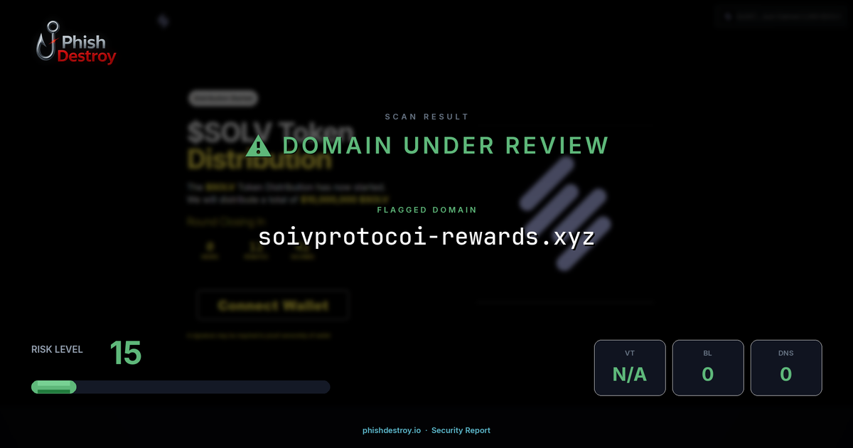 soivprotocoi-rewards.xyz phishing report — threat analysis by PhishDestroy