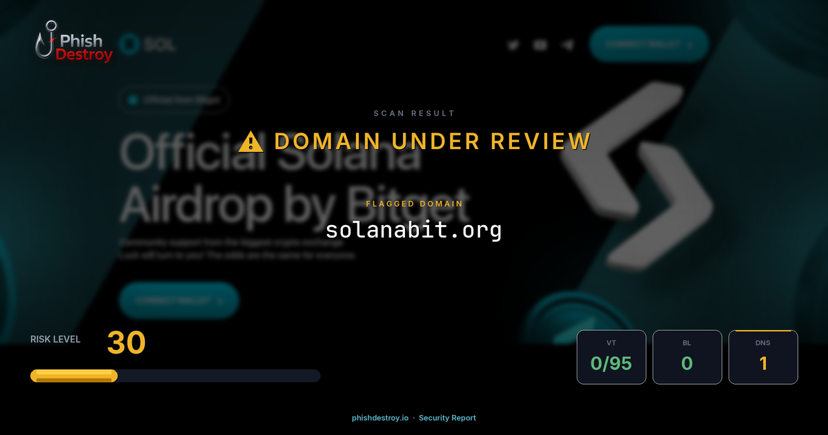 solanabit.org phishing report — threat analysis by PhishDestroy