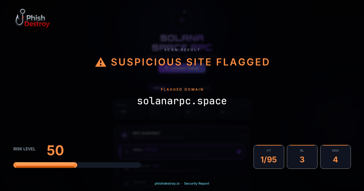 solanarpc.space phishing report — threat analysis by PhishDestroy