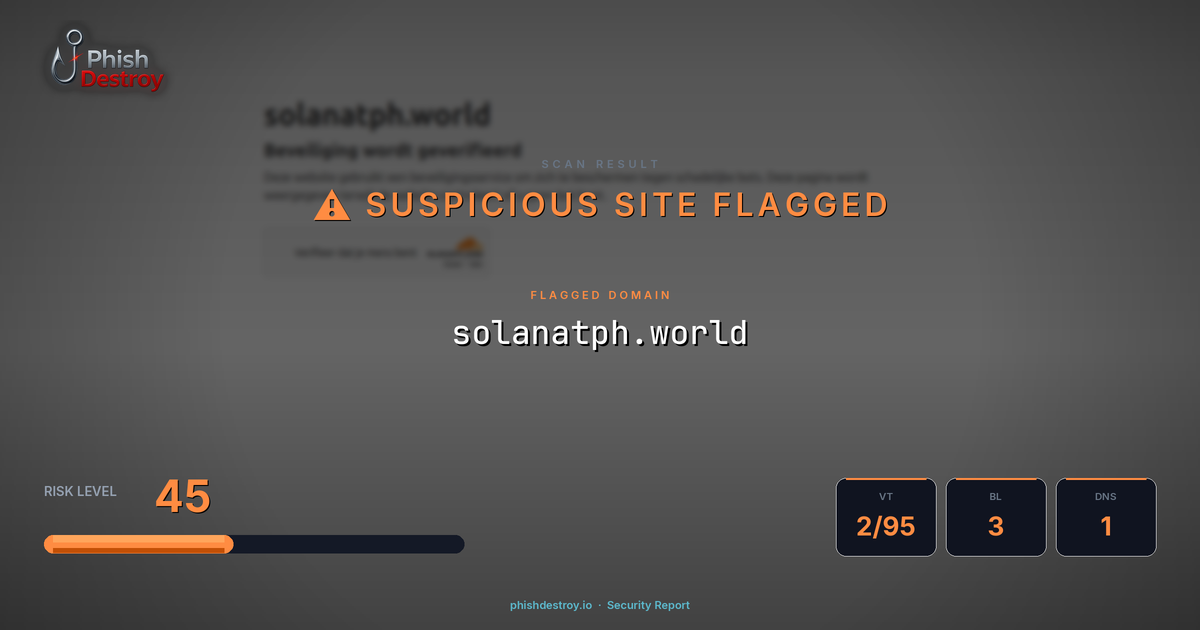 solanatph.world phishing report — threat analysis by PhishDestroy