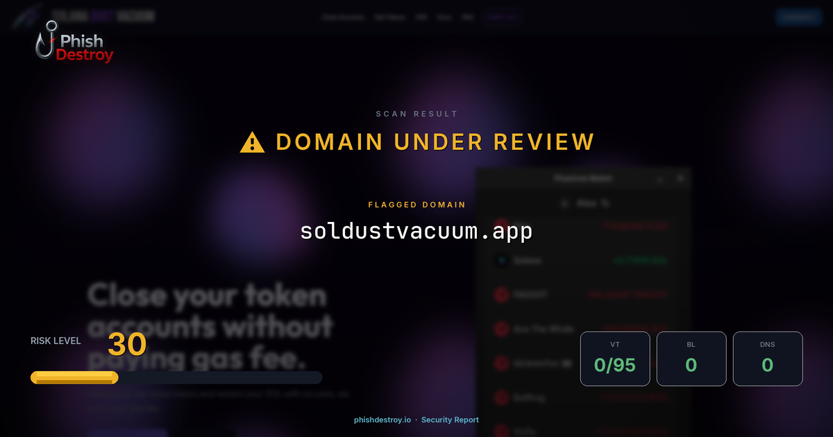 soldustvacuum.app phishing report — threat analysis by PhishDestroy