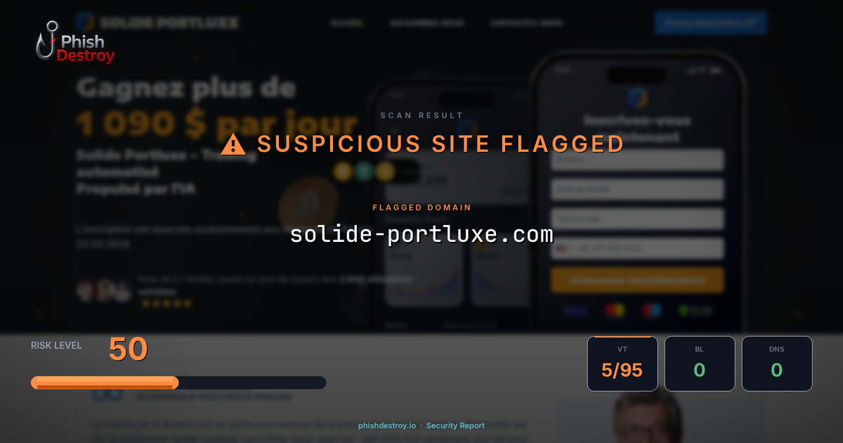 solide-portluxe.com phishing report — threat analysis by PhishDestroy