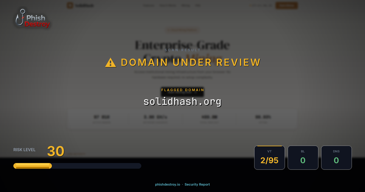 solidhash.org phishing report — threat analysis by PhishDestroy